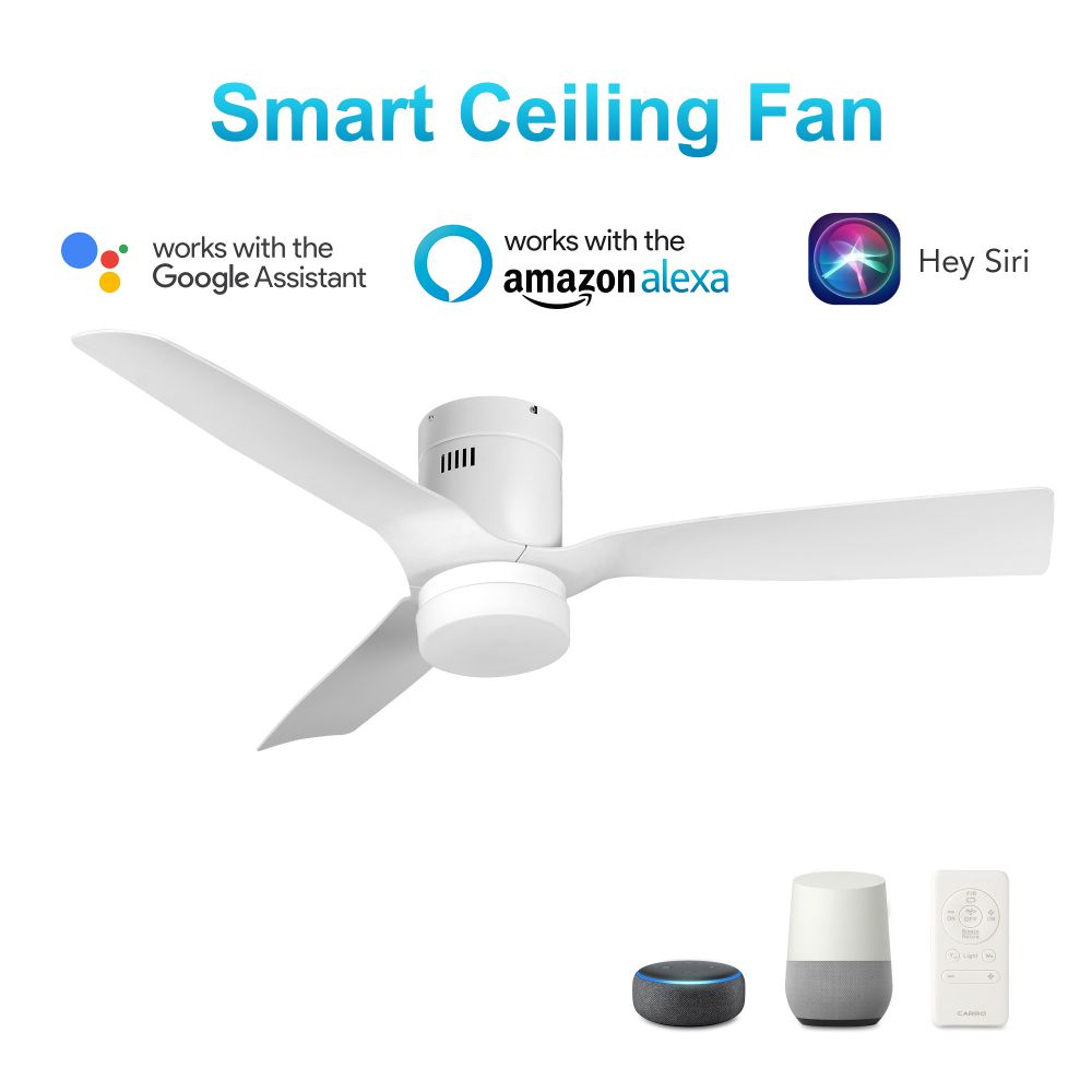 Carro USA VS523P-L12-W1-1-FM Spezia 52-inch Indoor/Outdoor Smart Ceiling Fan, Dimmable LED Light Kit & Remote Control, Works with Alexa/Google Home/Siri